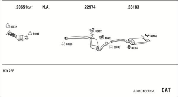 Walker ADK016602A - Система випуску ОГ autocars.com.ua