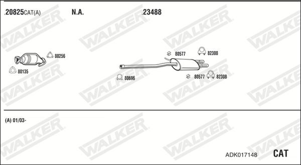 Walker ADK017148 - Система випуску ОГ autocars.com.ua