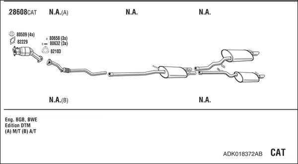 Walker ADK018372AB - Система випуску ОГ autocars.com.ua