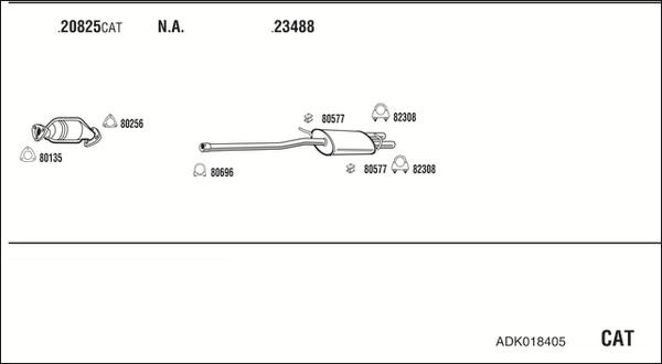 Walker ADK018405 - Система випуску ОГ autocars.com.ua