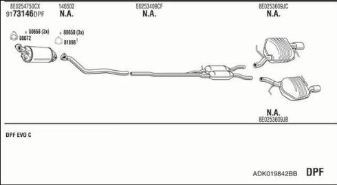 Walker ADK019842BB - Система випуску ОГ autocars.com.ua