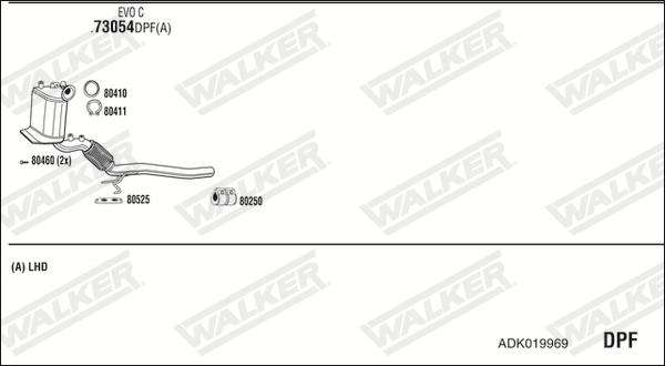 Walker ADK019969 - Система випуску ОГ autocars.com.ua