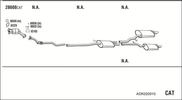 Walker ADK020910 - Система випуску ОГ autocars.com.ua