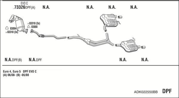 Walker ADK022550BB - Система випуску ОГ autocars.com.ua