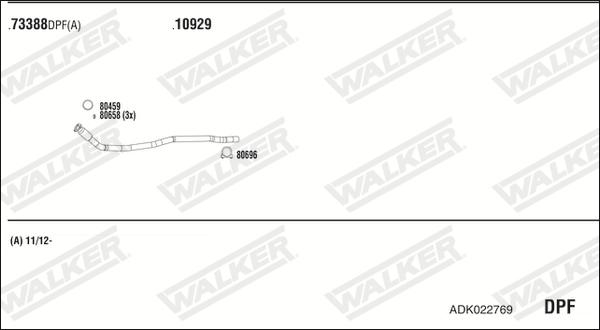Walker ADK022769 - Система випуску ОГ autocars.com.ua