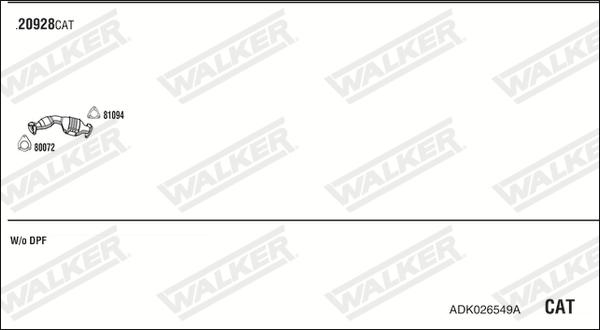 Walker ADK026549A - Система випуску ОГ autocars.com.ua
