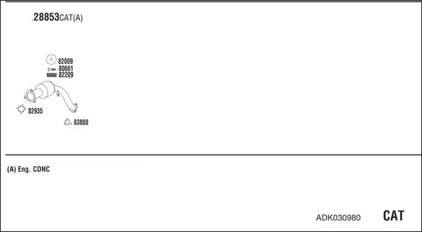 Walker ADK030980 - Система випуску ОГ autocars.com.ua