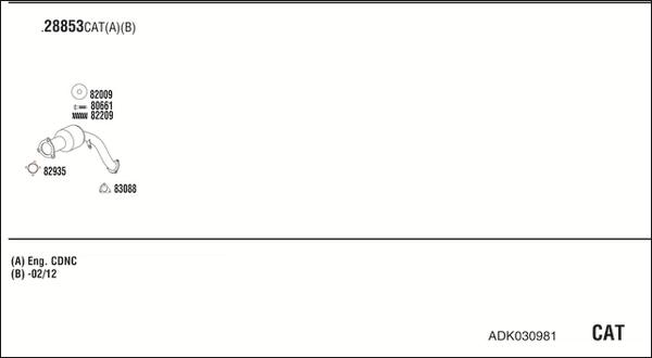 Walker ADK030981 - Система випуску ОГ autocars.com.ua