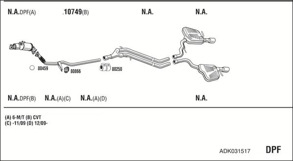 Walker ADK031517 - Система випуску ОГ autocars.com.ua