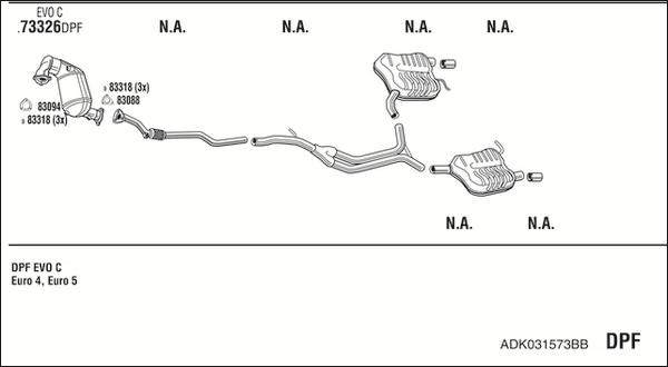 Walker ADK031573BB - Система випуску ОГ autocars.com.ua