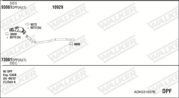 Walker ADK031957B - Система випуску ОГ autocars.com.ua