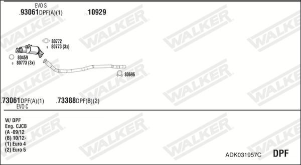 Walker ADK031957C - Система випуску ОГ autocars.com.ua