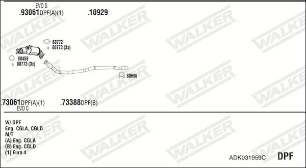 Walker ADK031959C - Система випуску ОГ autocars.com.ua