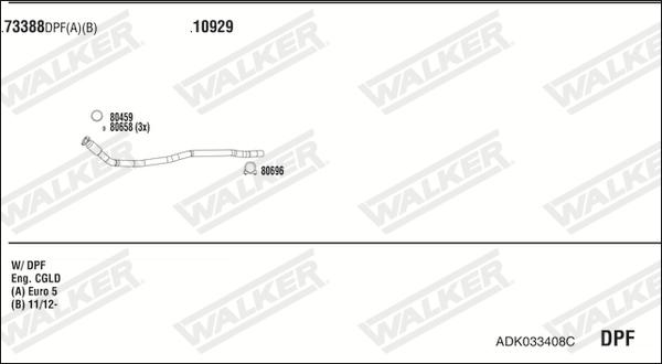 Walker ADK033408C - Система випуску ОГ autocars.com.ua