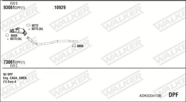 Walker ADK033413B - Система випуску ОГ autocars.com.ua