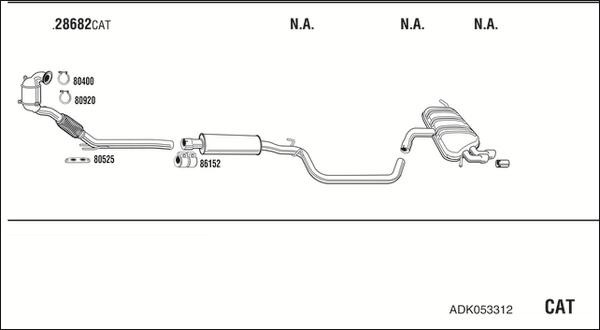 Walker ADK053312 - Система випуску ОГ autocars.com.ua