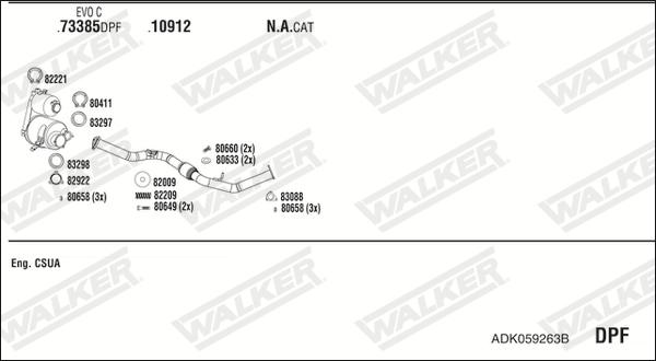 Walker ADK059263B - Система випуску ОГ autocars.com.ua