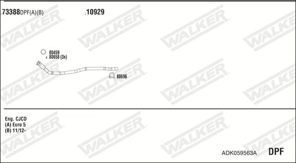 Walker ADK059563A - Система випуску ОГ autocars.com.ua