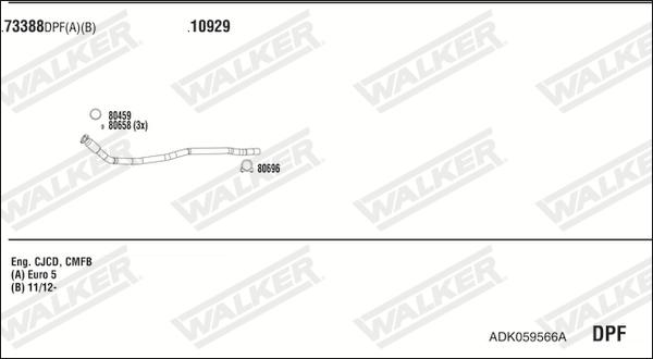 Walker ADK059566A - Система випуску ОГ autocars.com.ua