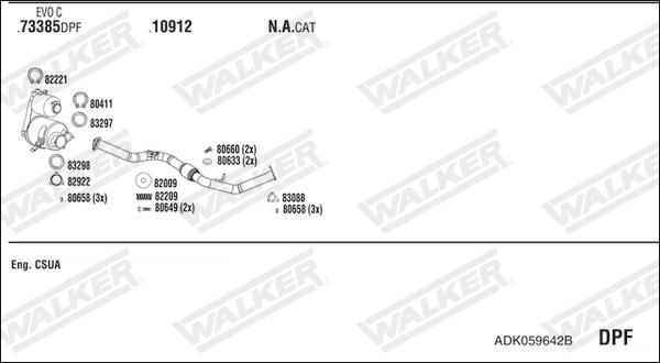 Walker ADK059642B - Система випуску ОГ autocars.com.ua