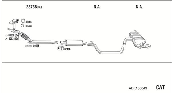 Walker ADK100043 - Система випуску ОГ autocars.com.ua