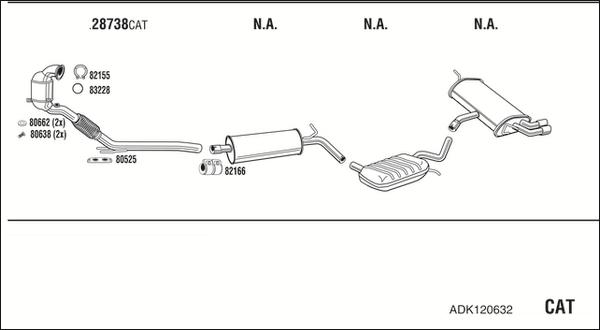 Walker ADK120632 - Система випуску ОГ autocars.com.ua