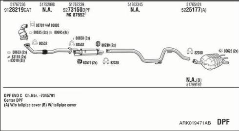 Walker ARK019471AB - Система выпуска ОГ avtokuzovplus.com.ua