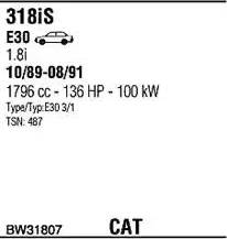 Walker BW31807 - Система випуску ОГ autocars.com.ua