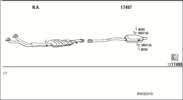 Walker BW32310 - Система випуску ОГ autocars.com.ua