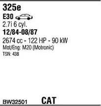 Walker BW32501 - Система випуску ОГ autocars.com.ua