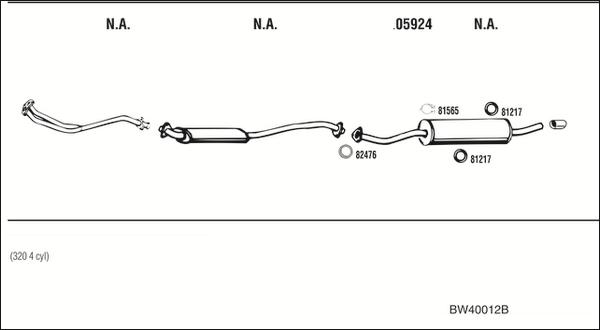 Walker BW40012B - Система випуску ОГ autocars.com.ua