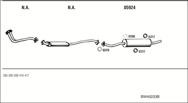 Walker BW40233B - Система випуску ОГ autocars.com.ua