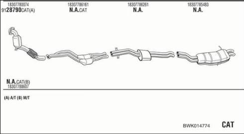 Walker BWK014774 - Система випуску ОГ autocars.com.ua