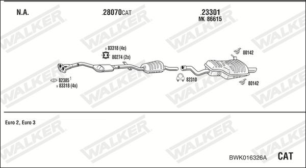 Walker BWK016326A - Система випуску ОГ autocars.com.ua