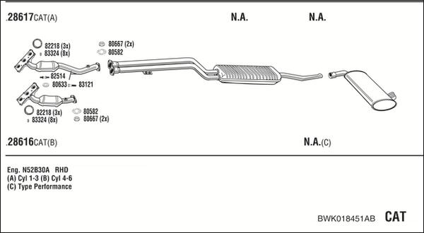 Walker BWK018451AB - Система випуску ОГ autocars.com.ua