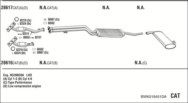 Walker BWK018451DA - Система випуску ОГ autocars.com.ua