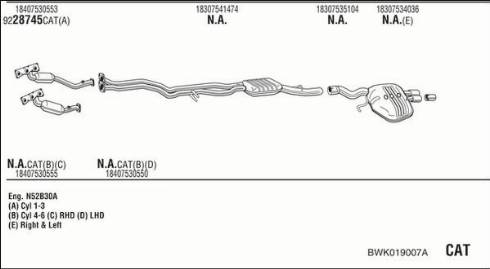 Walker BWK019007A - Система випуску ОГ autocars.com.ua