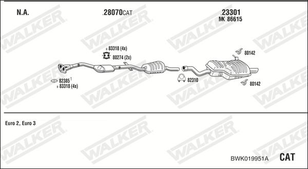 Walker BWK019951A - Система випуску ОГ autocars.com.ua