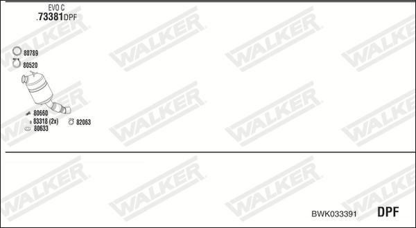 Walker BWK033391 - Система випуску ОГ autocars.com.ua