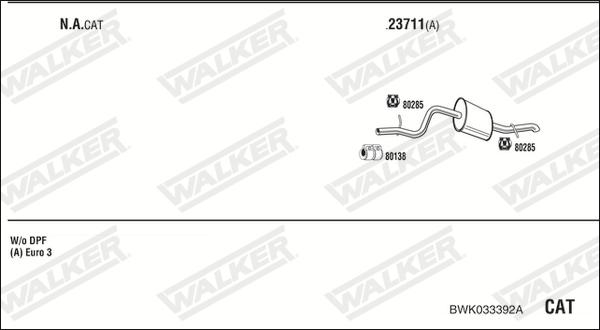 Walker BWK033392A - Система випуску ОГ autocars.com.ua