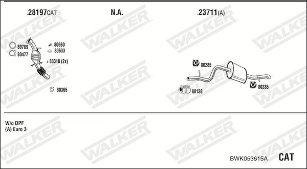 Walker BWK053615A - Система випуску ОГ autocars.com.ua