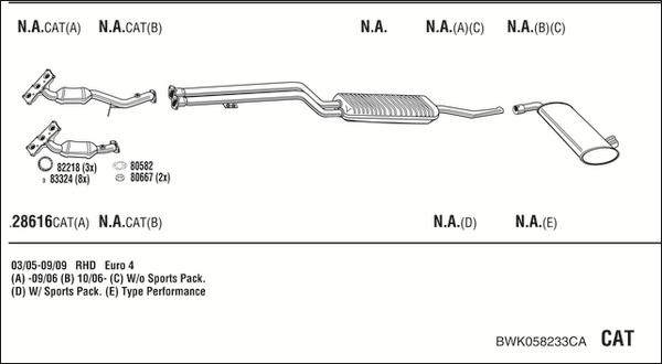 Walker BWK058233CA - Система випуску ОГ autocars.com.ua