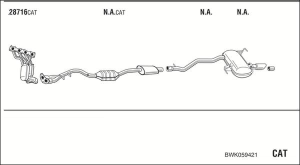 Walker BWK059421 - Система випуску ОГ autocars.com.ua