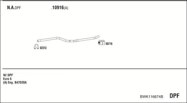 Walker BWK116674B - Система випуску ОГ autocars.com.ua