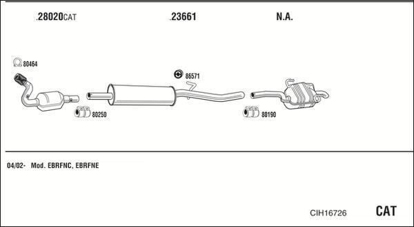 Walker CIH16726 - Система випуску ОГ autocars.com.ua