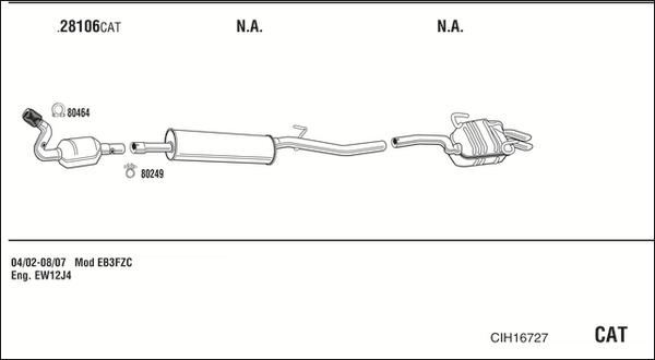 Walker CIH16727 - Система випуску ОГ autocars.com.ua