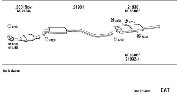 Walker CIK009480 - Система випуску ОГ autocars.com.ua