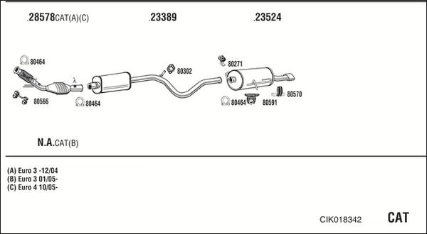 Walker CIK018342 - Система випуску ОГ autocars.com.ua