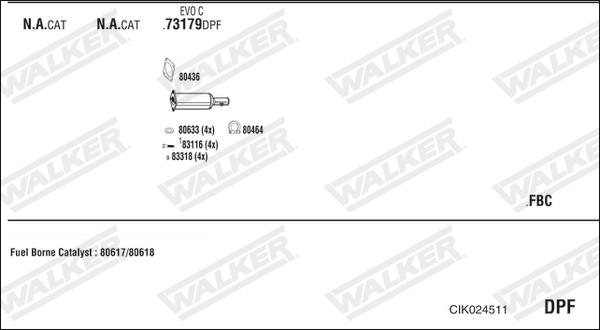 Walker CIK024511 - Система випуску ОГ autocars.com.ua