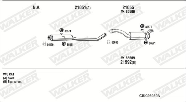 Walker CIK026959A - Система випуску ОГ autocars.com.ua